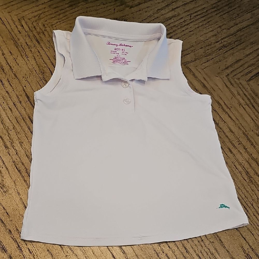 Tommy Bahama Kids White Sleeveless Polo Shirt Size 4